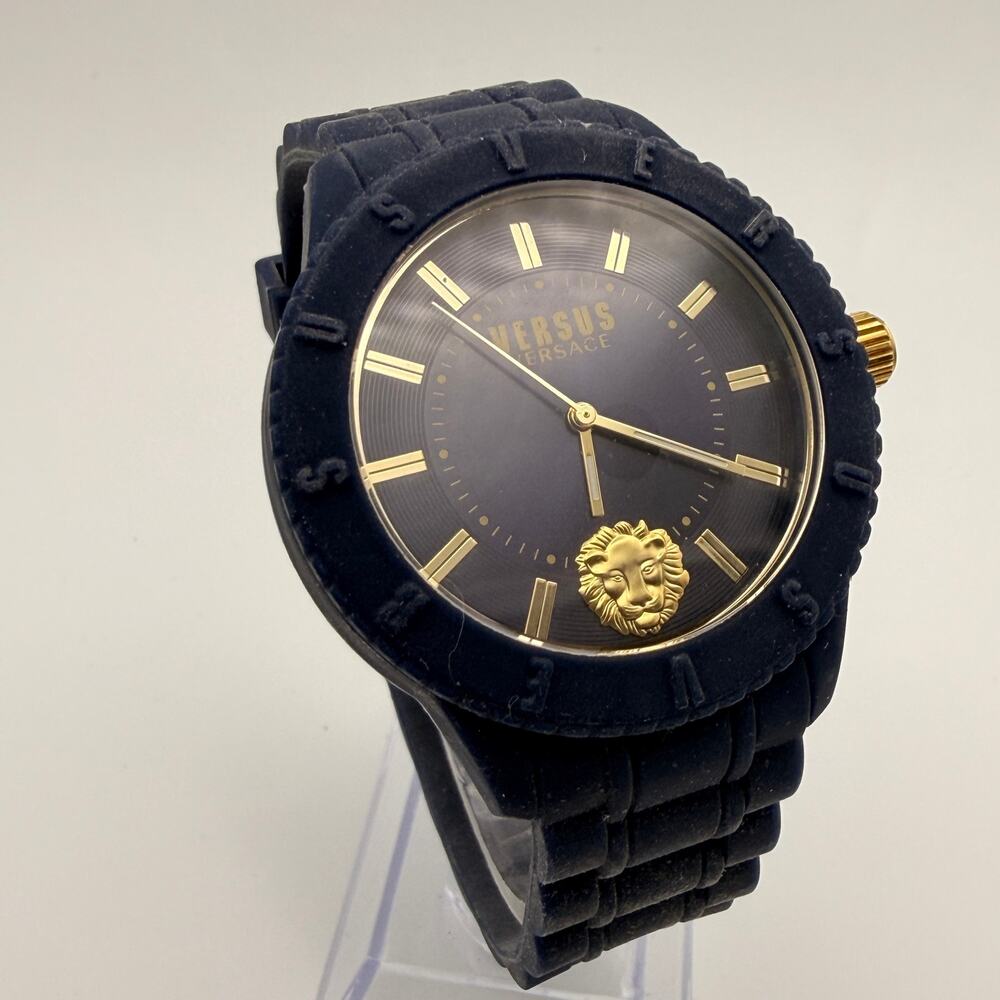 Versus Versace Men's Tokyo R Blue Silicone Quartz Watch Working New Battery